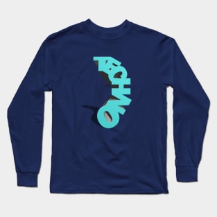 Techno Statue Blue Long Sleeve T-Shirt